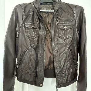 Ci Sono brown imitation leather jacket
